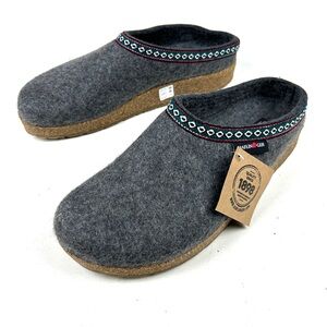 Haflinger Pure Wool Grizzly Clog Slipper New With Tag EU 45 Men’s US-12 Gray